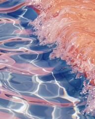 Stunning blue pool water texture featuring elegant pink tiles for a vibrant and refreshing look