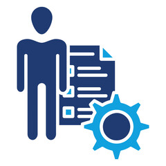 Project Management Flat Blue Icon