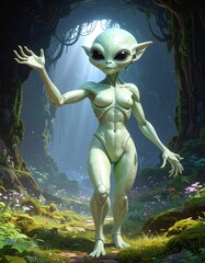 green alien monster