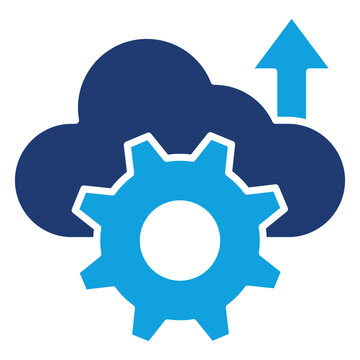 Cloud Management Flat Blue Icon