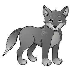 Obraz premium niedlicher zwinkernder Wolf Welpe