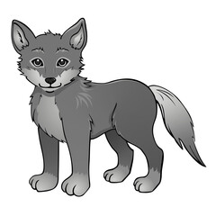 neugieriger Wolf Welpe