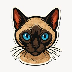 Fototapeta premium Stylized Siamese cat illustration.