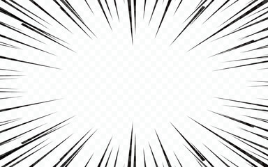 Naklejka premium Background of comic book and manga speed lines. Superhero action explosion background