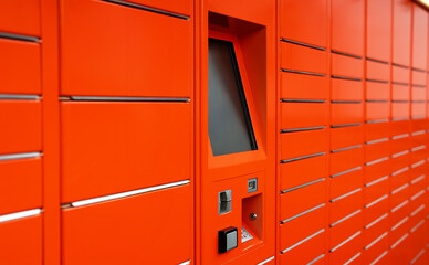 Postal terminal for automatic delivery of parcels.