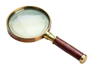 magnifying glass lens classic vintage retro on white background, PNG
