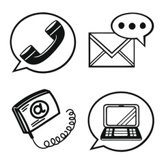 Contact icons graphics illustration