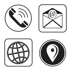 Contact icons graphics set illustration