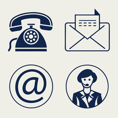 Contact icons graphics set
