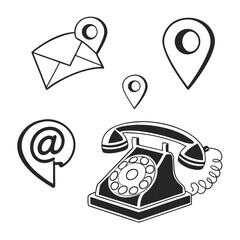 Contact icons illustration