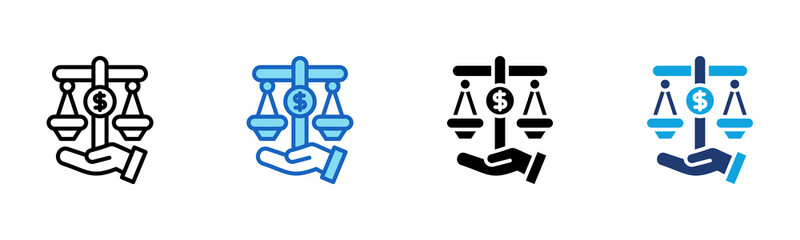 Loan Balance icon Multi Style Vector Illustration