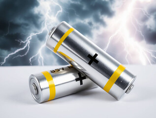 Yellow Alkaline Battery Isolated on White | High-Energy Power Cell 