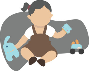 a baby girl playing with toys