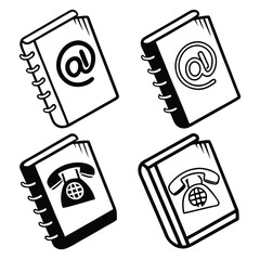 Contact information notebooks icons
