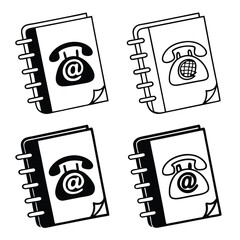 Contact information notebooks illustration