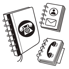 Contact information notebooks illustration