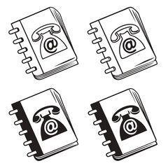 Contact information notebooks illustrations