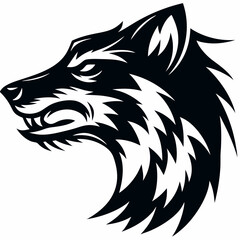 Obraz premium Aggressive Wolf Head Tribal Tattoo Vector Design