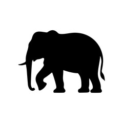 Obraz premium elephant silhouettes. black walking elephant silhouettes 