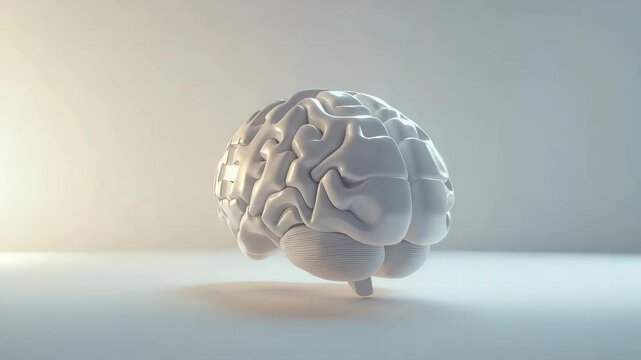 Jigsaw puzzle piece hovering above missing spot on brain shape