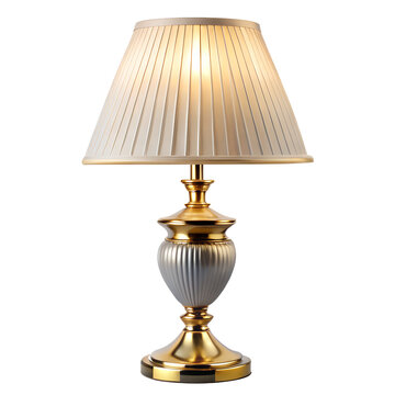 Vintage table lamp isolated on transparent background