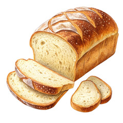 Classic baked bread with soft slices and evenly browned top crust