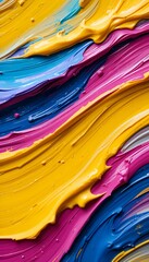 Modern Abstract Painting Macro with Thick Vibrant Pigment