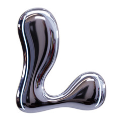 Obraz premium Y2k Chrome Liquid Typography