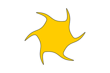 Yellow abstract starburst shape for comic effects, explosion, and creative overlay design