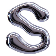 Y2k Chrome Liquid Typography