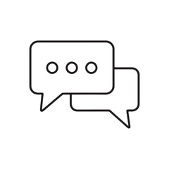 Outline vector chat bubbles icon, perfect for communication and messaging.