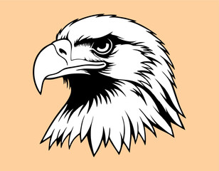 head eagle mono color vector design on solid background