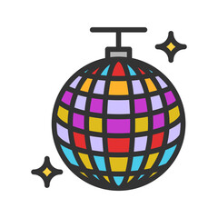 Disco Ball icon vector image. Suitable for mobile apps, web apps and print media.