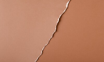 Torn vertical paper split between light and rich chocolate brown tones. Elegant and textured background ideal for editorial layouts, craft designs, minimal compositions, or visual contrast mockups.