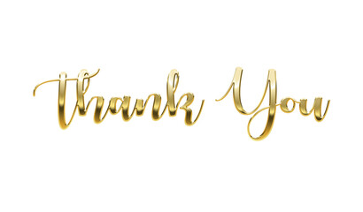Thank you written in gold cutout