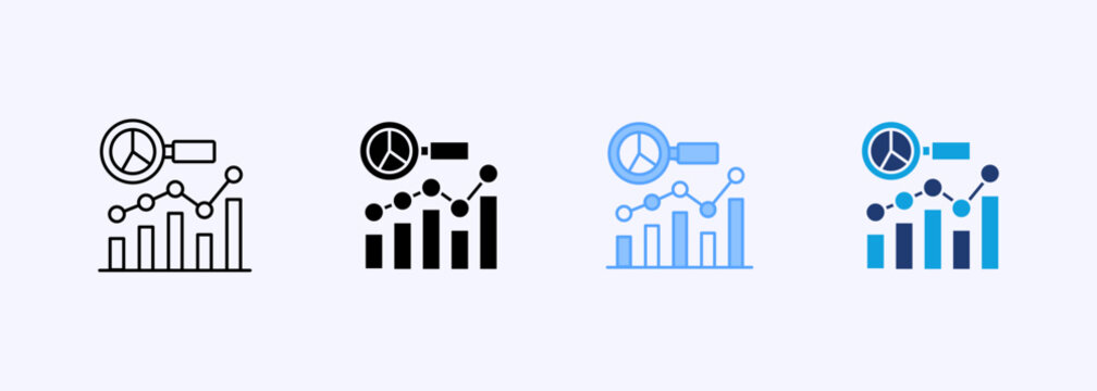 Data Analytics Icon Set Multiple Style Collection