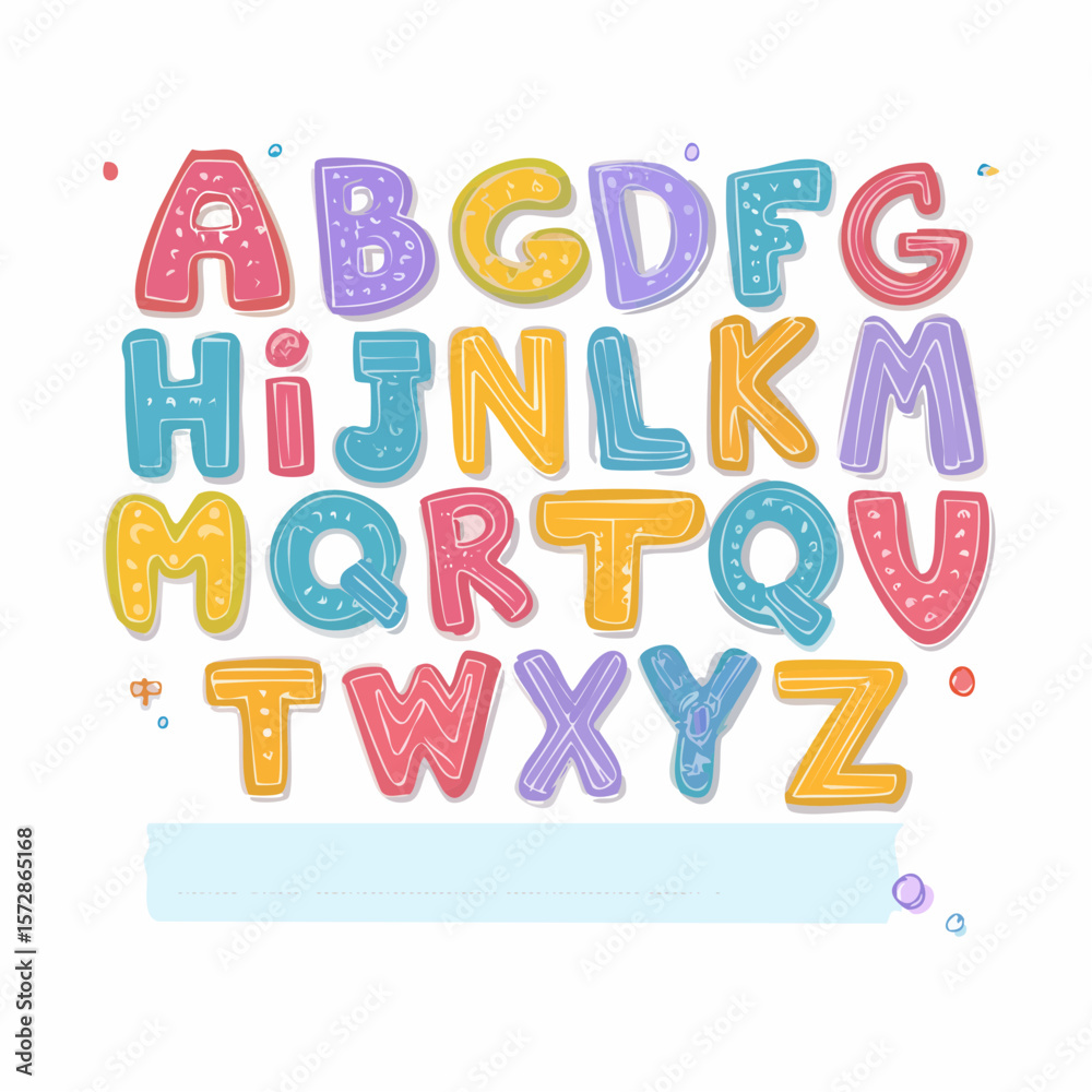 Fototapete vector set of colorful ransom note letters. hand drawn doodle alphabet in 90s style. cute font for c