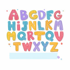 Vector set of colorful ransom note letters. Hand drawn doodle alphabet in 90s style. Cute font for collage, scrapbook design. Y2k funky stickers