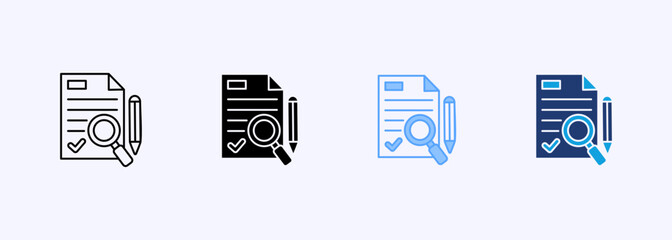 Research Icon Set Multiple Style Collection