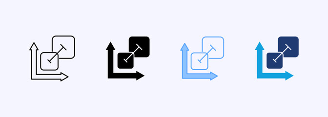 Scalability Icon Set Multiple Style Collection