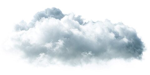 Fluffy white cloud isolated on white background floats in the sky
