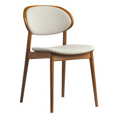 Scandinavian-style dining chairs with wooden frame, isolated on empty background