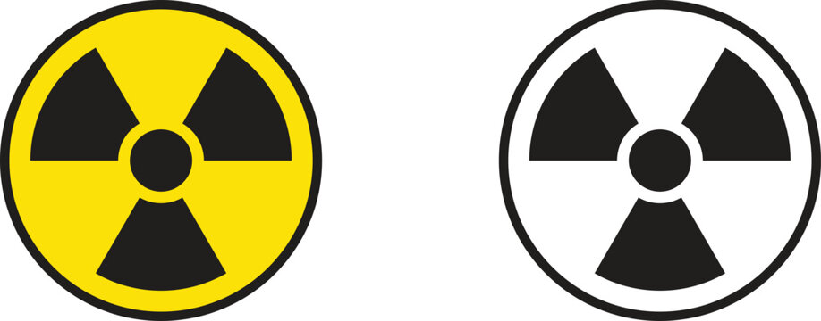 Radiation sign. Nuclear threat symbol. Hazardous radiation. Danger warning icon. Toxic sign, symbol. Warning radioactive zone graphic vector