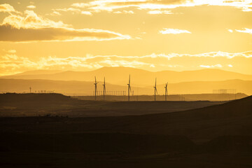 windmill in sunset