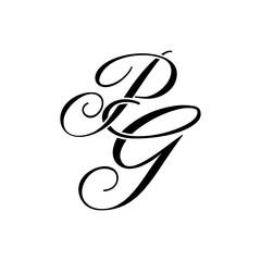 Elegant PG Monogram Logo Design,  perfect for luxury branding, boutique identity, or personal logo designs.