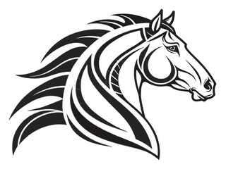 Fototapeta premium Stylized Horse Head Vector Icon with Bold Lines 