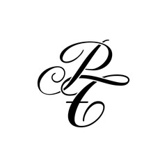 Elegant PT Monogram Logo Design,  perfect for luxury branding, boutique identity, or personal logo designs.