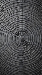Fototapeta premium Close-Up Black and White Photograph of Concentric Wood Rings Texture