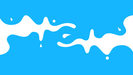 Abstract Blue and White Liquid Splash Background. Minimalist abstract background with flowing white liquid splash on a bright blue backdrop.
