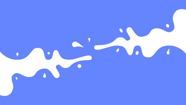 Abstract Blue and White Liquid Splash Background. Minimalist abstract background with flowing white liquid splash on a bright blue backdrop.